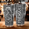 Camellia Personalized Son Of Loki Steel Dragon Metal Style Graphics Stainless Steel Tumbler - Double-Walled Insulation Travel Thermal Cup With Lid Gift For Dragon Viking Lover