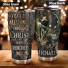 Camellia Personalized Archer I Can Do All Christ Strengthens Me Stainless Steel Tumbler - Double-Walled Insulation Thermal Cup With Lid Gift For Faith Believer