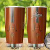 Camellia Personalized Violin String Graphics Stainless Steel Tumbler - Double-Walled Insulation Thermal Cup With Lid Gift For Violinist Guitarist Musician