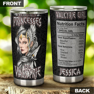 Camellia Personalized Viking Warrior Princesses Be A Valkyrie Stainless Steel Tumbler - Double-Walled Insulation Travel Thermal Cup With Lid Gift For Girl Women Viking Lover