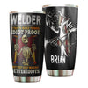 Camellia Personalized Welder Trying To Make Things Idiot Proof Stainless Steel Tumbler - Double-Walled Insulation Thermal Cup With Lid