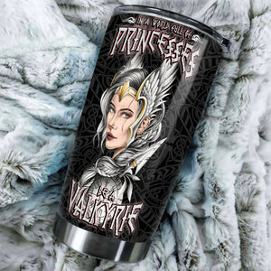 Camellia Personalized Viking Warrior Princesses Be A Valkyrie Stainless Steel Tumbler - Double-Walled Insulation Travel Thermal Cup With Lid Gift For Girl Women Viking Lover