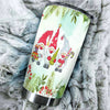 Camellia Personalized Gnomes Wearing Santa Hat Merry Christmas Stainless Steel Tumbler - Double-Walled Insulation Thermal Cup With Lid Gift For Xmas Holiday