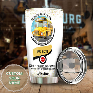 Camellia Personalized School Bus Claw Bus Boss Screaming Kids Stainless Steel Tumbler - Double-Walled Insulation Travel Thermal Cup With Lid Gift For Bus Driver Back To School