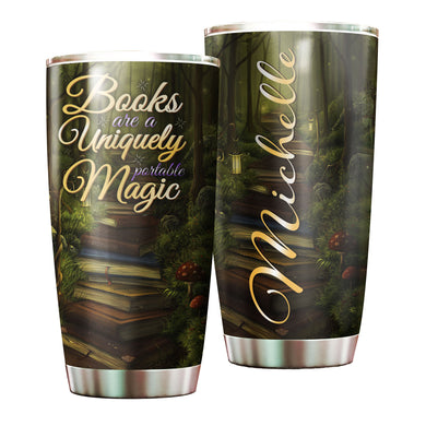 Camellia Personalized Books Are Uniquely Portable Magic Vintage Stainless Steel Tumbler - Double-Walled Insulation Thermal Cup With Lid Gift For Bookworms Nerd