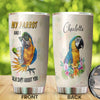 Camellia Personalized Parrot And I Talk About You Stainless Steel Tumbler - Double-Walled Insulation Travel Thermal Cup With Lid Gift For Animal Pet Lover