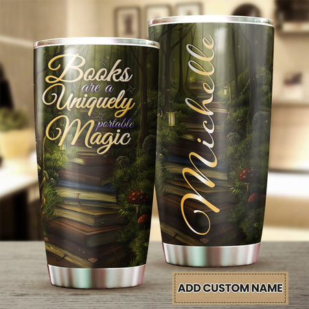 Camellia Personalized Books Are Uniquely Portable Magic Vintage Stainless Steel Tumbler - Double-Walled Insulation Thermal Cup With Lid Gift For Bookworms Nerd