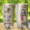 Camellia Personalized It's In My DNA Texas Blend Of Valor And Swagger Stainless Steel Tumbler - Double-Walled Insulation Travel Thermal Cup With Lid Gift For Texas Cowboy