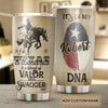 Camellia Personalized It's In My DNA Texas Blend Of Valor And Swagger Stainless Steel Tumbler - Double-Walled Insulation Travel Thermal Cup With Lid Gift For Texas Cowboy