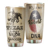 Camellia Personalized It's In My DNA Texas Blend Of Valor And Swagger Stainless Steel Tumbler - Double-Walled Insulation Travel Thermal Cup With Lid Gift For Texas Cowboy
