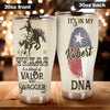 Camellia Personalized It's In My DNA Texas Blend Of Valor And Swagger Stainless Steel Tumbler - Double-Walled Insulation Travel Thermal Cup With Lid Gift For Texas Cowboy