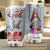 Camellia Personalized Gnomes God Jul Christmas Stainless Steel Tumbler - Double-Walled Insulation Thermal Cup With Lid Gift For Xmas Holiday