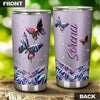Camellia Personalized 3D Colorful Diamond Butterfly Stainless Steel Tumbler - Customized Double-Walled Insulation Therma Cup With Lid