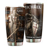 Camellia Personalized Armor of God Stainless Steel Tumbler - Customized Double-Walled Insulation Thermal Cup With Lid Gift For Dad