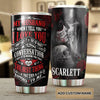 Camellia Personalized Skull Hippie My Husband I Love You Stainless Steel Tumbler - Double-Walled Insulation Travel Thermal Cup With Lid Gift For Valentines Day Couple Husband