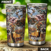 Camellia Personalized Deer Wildlife Hunting Animals Graphics Stainless Steel Tumbler - Double-Walled Insulation Travel Thermal Cup With Lid Gift For Hunting Lover Hunter Dad