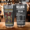 Camellia Personalized Welder Make Things Idiot Proof Nutrition Facts Stainless Steel Tumbler - Double-Walled Insulation Travel Thermal Cup With Lid Gift For Welding Lover