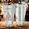 Camellia Personalized Slainte Irish Jewelry Style Green Stainless Steel Tumbler - Double-Walled Insulation Travel Thermal Cup With Lid