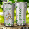 Camellia Personalized Slainte Irish Jewelry Style Green Stainless Steel Tumbler - Double-Walled Insulation Travel Thermal Cup With Lid