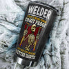 Camellia Personalized Welder Make Things Idiot Proof Nutrition Facts Stainless Steel Tumbler - Double-Walled Insulation Travel Thermal Cup With Lid Gift For Welding Lover