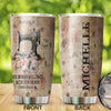Camellia Personalized She Works Willingly With Her Hands Sewing Vintage Stainless Steel Tumbler - Double-Walled Insulation Travel Thermal Cup With Lid Gift For Sewer Girls Women
