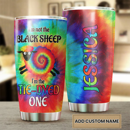 Camellia Personalized Hippie Black Sheep I'm The Tye-dyed One Stainless Steel Tumbler - Double-Walled Insulation Travel Thermal Cup With Lid For Hipster