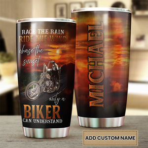 Camellia Personalized Race Rain Ride Wind Biker Can Understand Motorcycling Stainless Steel Tumbler - Double-Walled Insulation Thermal Cup With Lid Gift For Biker Men