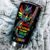 Camellia Personalized Rainbow Dragon LGBT Show Your True Color Stainless Steel Tumbler - Double-Walled Insulation Thermal Cup With Lid Gift For Gay Lesbian