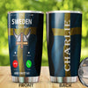 Camellia Personalized Sweden Calling I Must Go Viking Stainless Steel Tumbler - Double-Walled Insulation Travel Thermal Cup With Lid Gift For Viking Lover Traveller