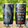 Camellia Personalized United States Navy Adventure On The Sea Stainless Steel Tumbler - Customized Double-Walled Insulation Travel Thermal Cup With Lid Gift For Soldier Veteran