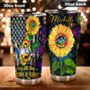 Camellia Personalized Sunflower Hippie Gnome Gonna Be Alright Stainless Steel Tumbler - Double-Walled Insulation Thermal Cup With Lid Gift For Hipster Peace Lover