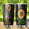 Camellia Personalized Sunflower Hippie Gnome Gonna Be Alright Stainless Steel Tumbler - Double-Walled Insulation Thermal Cup With Lid Gift For Hipster Peace Lover
