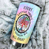 Camellia Personalized Hippie Every Little Thing Gonna Be Alright Stainless Steel Tumbler - Double-Walled Insulation Thermal Cup With Lid Gift For Hipster Peace Lover