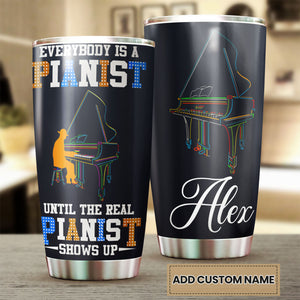 Camellia Personalized Everybody Is A Pianist Until Colorful Retro Stainless Steel Tumbler - Double-Walled Insulation Thermal Cup With Lid Gift For Pianist Musician