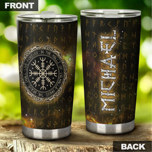 Camellia Personalized Viking Warrior Forever In The Hall Of Valhalla Stainless Steel Tumbler - Double-Walled Insulation Thermal Cup With Lid Gift For Viking Lover