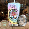Camellia Personalized Hippie Every Little Thing Gonna Be Alright Stainless Steel Tumbler - Double-Walled Insulation Thermal Cup With Lid Gift For Hipster Peace Lover
