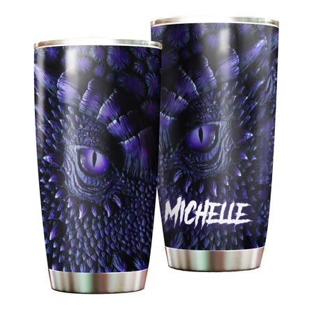 Camellia Personalized Metal Viking Warrior Dragon Graphic Stainless Steel Tumbler - Double-Walled Insulation Thermal Cup With Lid Gift For Viking Lover