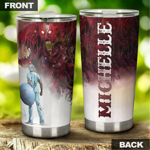 Camellia Personalized Superheroes Wear Scrubs Pandemic Graphics Stainless Steel Tumbler - Double-Walled Insulation Thermal Cup With Lid For Doctor Nurse