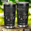 Camellia Personalized Photographer Camera Lens Graphic Stainless Steel Tumbler - Double-Walled Insulation Travel Thermal Cup With Lid Gift For Photographer