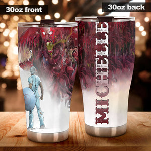 Camellia Personalized Superheroes Wear Scrubs Pandemic Graphics Stainless Steel Tumbler - Double-Walled Insulation Thermal Cup With Lid For Doctor Nurse