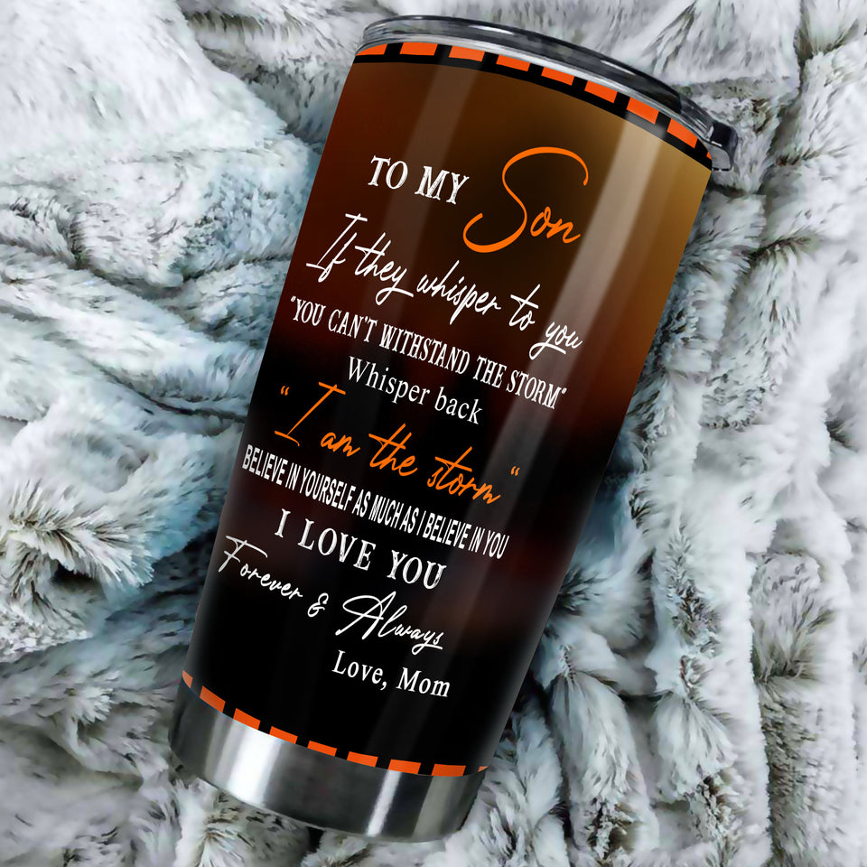 Camellia Personalized Basketball To My Son Motivational Quote Stainless Steel Tumbler - Double-Walled Insulation Sporty Thermal Cup With Lid Dad Gift For Son