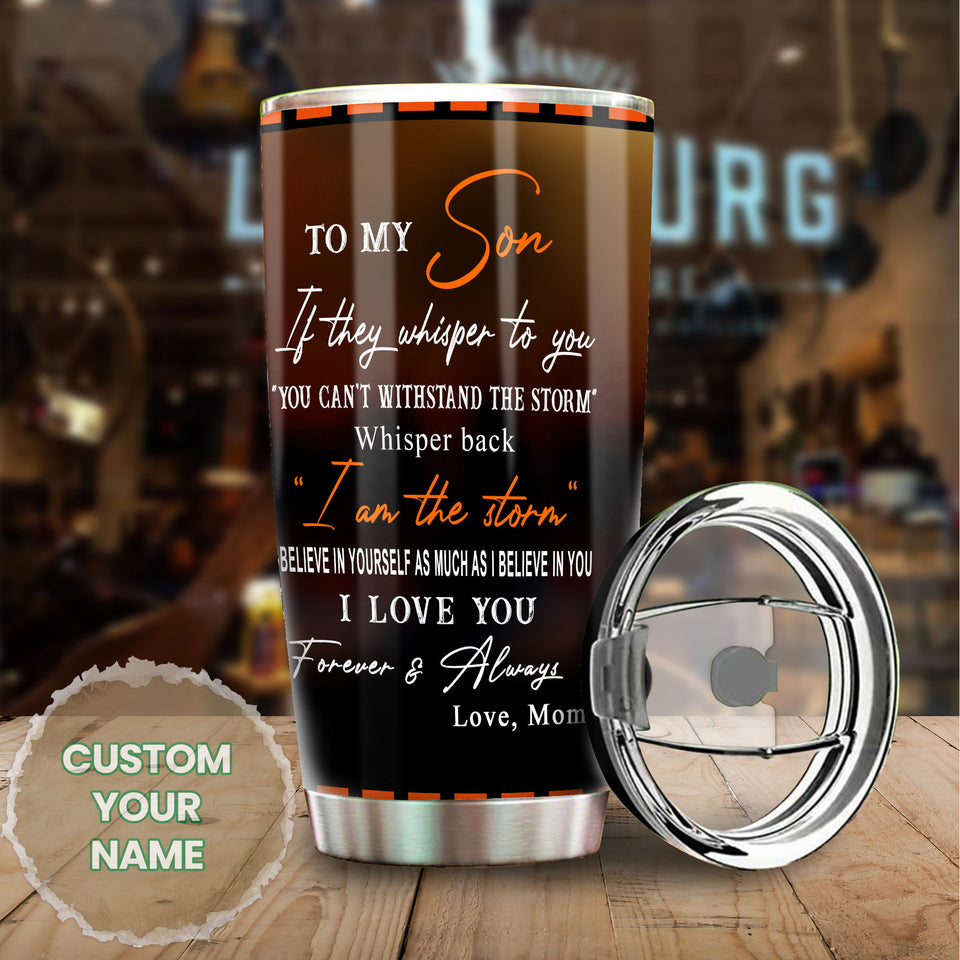 Camellia Personalized Basketball To My Son Motivational Quote Stainless Steel Tumbler - Double-Walled Insulation Sporty Thermal Cup With Lid Dad Gift For Son