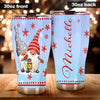 Camellia Personalized Snow Gnomes Wearing Santa Hat Merry Christmas Stainless Steel Tumbler - Double-Walled Insulation Thermal Cup With Lid Gift For Xmas Holiday Season