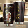 Camellia Personalized A Black Queen Classy Fabulous Crown Stainless Steel Tumbler - Double-Walled Insulation Travel Thermal Cup With Lid Gift For Afro Girl Black Women