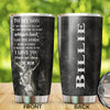 Camellia Personalized Deer To My Son Love You Forever Stainless Steel Tumbler - Customized Double-Walled Insulation Thermal Cup With Lid Mom Gift For Son