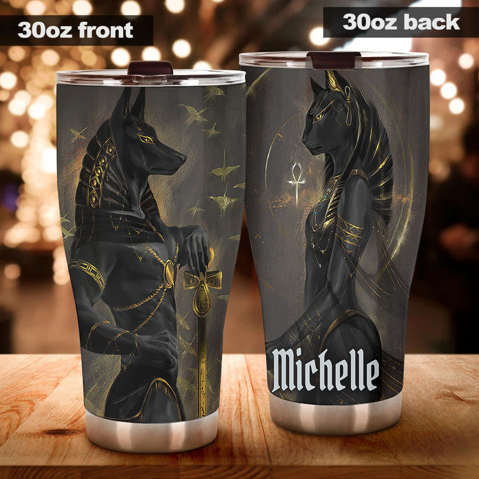 Camellia Personalized Ancient Egypt Pharaoh Stainless Steel Tumbler - Double-Walled Insulation Thermal Cup With Lid