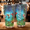 Camellia Personalized Nature Jungle Hummingbird Graphics Stainless Steel Tumbler - Double-Walled Insulation Travel Thermal Cup With Lid For Nature Bird Lover