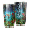 Camellia Personalized Nature Jungle Hummingbird Graphics Stainless Steel Tumbler - Double-Walled Insulation Travel Thermal Cup With Lid For Nature Bird Lover