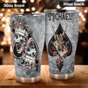 Camellia Personalized Skulls Wearing King Crowns Card Stainless Steel Tumbler - Double-Walled Insulation Travel Thermal Cup With Lid