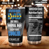 Camellia Personalized Sweden Dad Much Cooler Nutrition Facts Stainless Steel Tumbler - Double-Walled Insulation Travel Thermal Cup With Lid Gift For Dad Father's Day